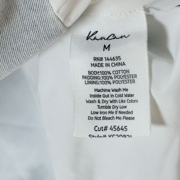 Kancan Luciana Denim Puffer Jacket Size M Light Wash Minimal ClosetStaple Cabin - Picture 11 of 13